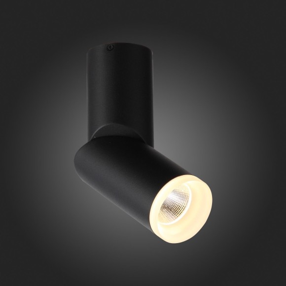 ST107.402.10 Светильник потолочный Черный LED 1*10W 3000K 780Lm Ra80 24 D50xH168 170-240V Накладные светильники