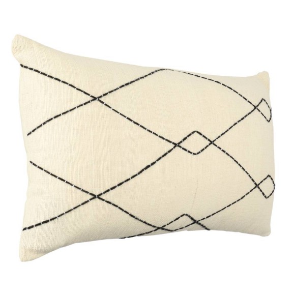 420042 Подушка декоративная CHEVERY, L600, B350, наволочка: 100% хлопок, кремовый, чёрный  наполнитель: 100% полиэстер