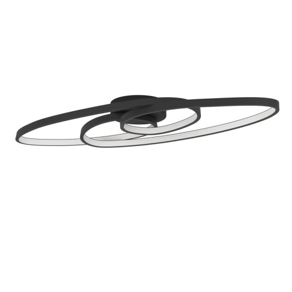 900947 GIANELLA Потолочный светодиодный диммируемый светильник, 38Вт, 4400Лм, 3000К, L880, B335, H210, сталь черный, пластик белый