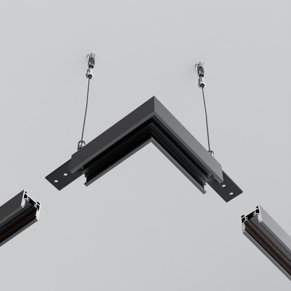 Угловой коннектор для низкопрофильного накладного шинопровода Maytoni Exility TRAM034CL-41B