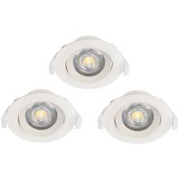 32896 Комплект светодиодных встраиваемых светильников регулируемых SARTIANO, 3х5W(LED), 3х470lm, Ø90, ET45, плас