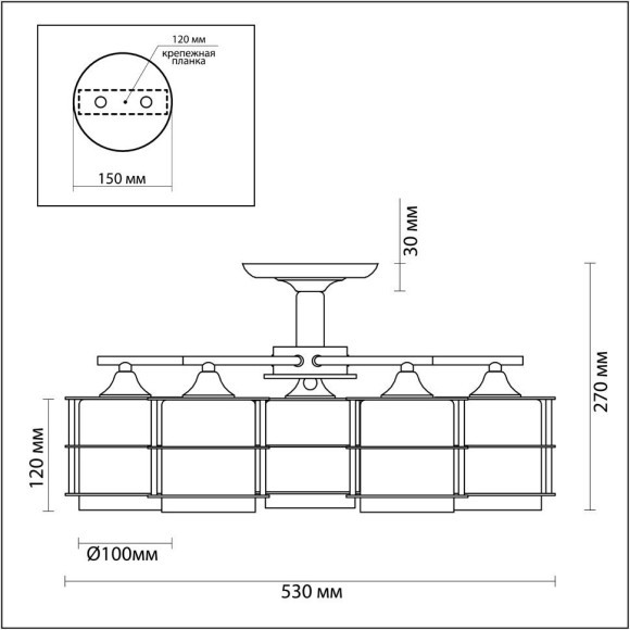 Люстра потолочная Lumion 3504/5C ROTONDUM под лампы 5xE27 5*60W