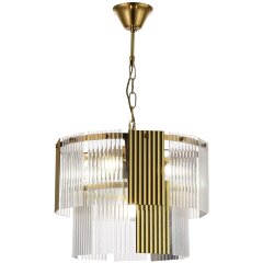 SLE1123-303-05 Светильник подвесной Латунь/Золотистый, Прозрачный E14 5*40W TRESA