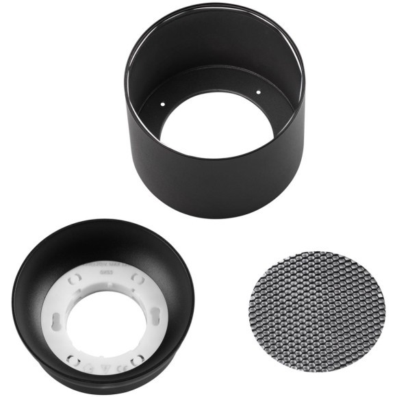 371010 Черный круглый накладной светильник с лампой GX53 макс 12Вт и антибликовым фильтом Novotech GEMINI