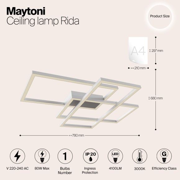 Люстра потолочная Maytoni MOD015CL-L80W Rida светодиодная 3xLED 80W Люстра потолочная Maytoni MOD015CL-L80W Rida светодиодная 3xLED 80W