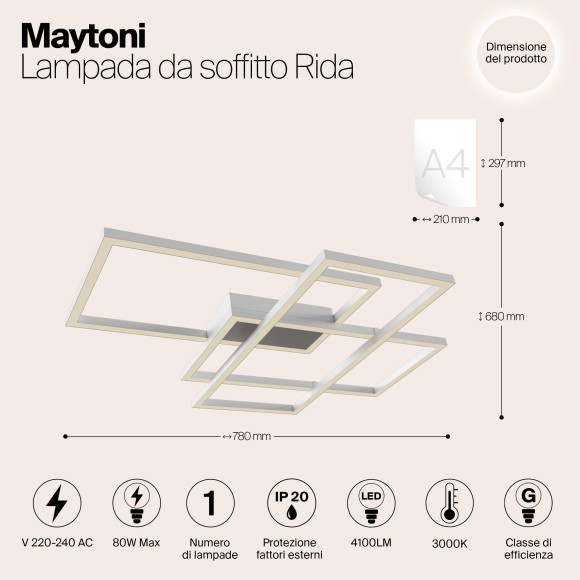 Люстра потолочная Maytoni MOD015CL-L80W Rida светодиодная 3xLED 80W Люстра потолочная Maytoni MOD015CL-L80W Rida светодиодная 3xLED 80W
