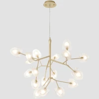 SOLE SP20 GOLD 3021/220 Crystal Lux Подвесной светильник золотой с прозрачными и белыми стеклянными плафонами, 20 x G4, 3 Вт