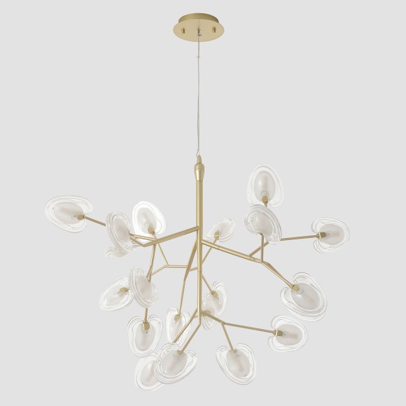SOLE SP20 GOLD 3021/220 Crystal Lux Подвесной светильник золотой с прозрачными и белыми стеклянными плафонами, 20 x G4, 3 Вт